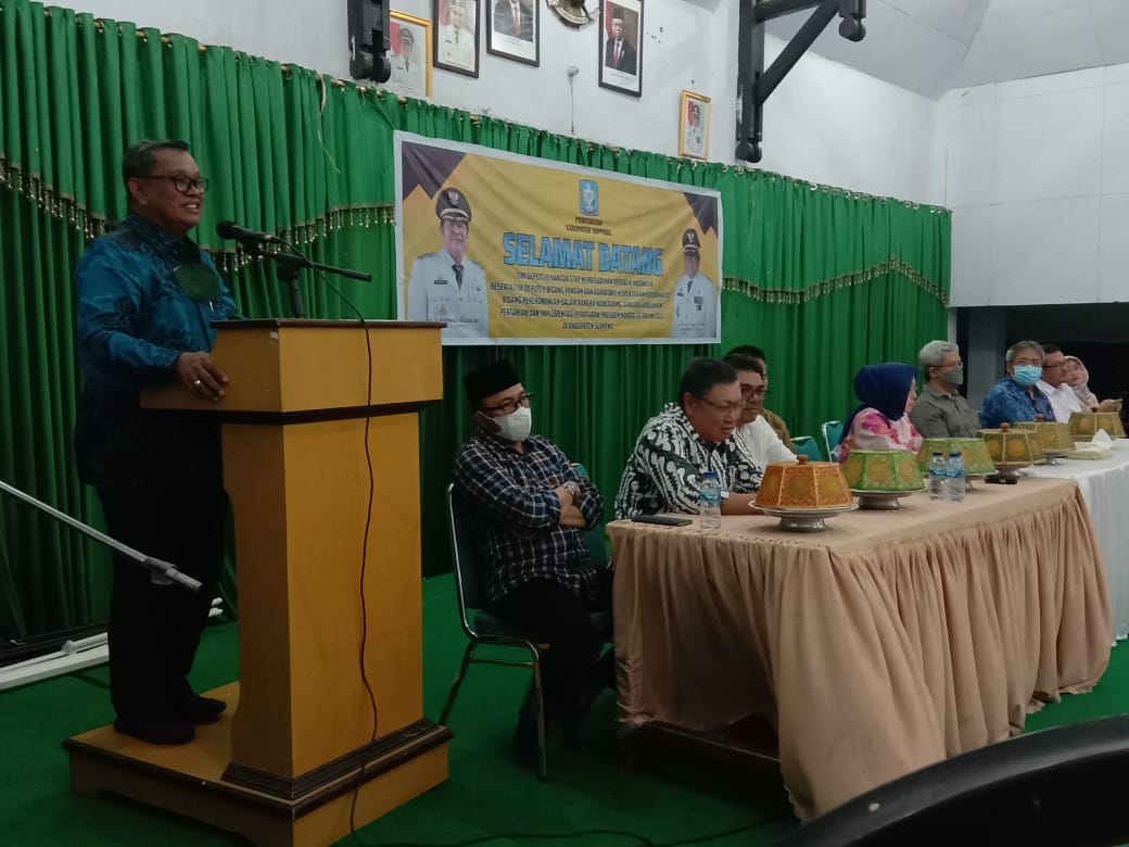Wabup Soppeng Menerima Kunjungan Kerja Deputi III dan Deputi Bidang Pangan Kordinator Perekonomian Staf Kepresidenan RI