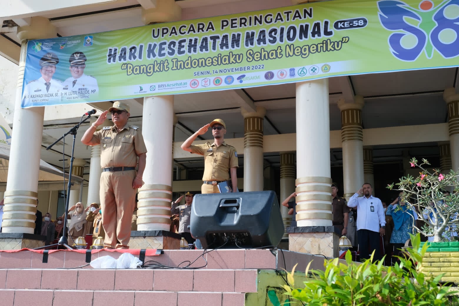 Wabup Soppeng Bacakan Sambutan Seragam Menkes RI Pada Peringatan Hari Kesehatan Nasional (HKN) ke 58