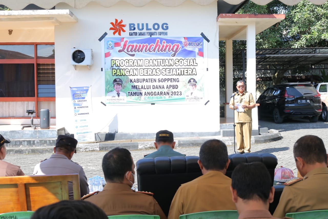 Dinsos Soppeng Bekerjasama Bulog Melaunching Program Bantuan Sosial Rastra Dana APBD Tahun 2023