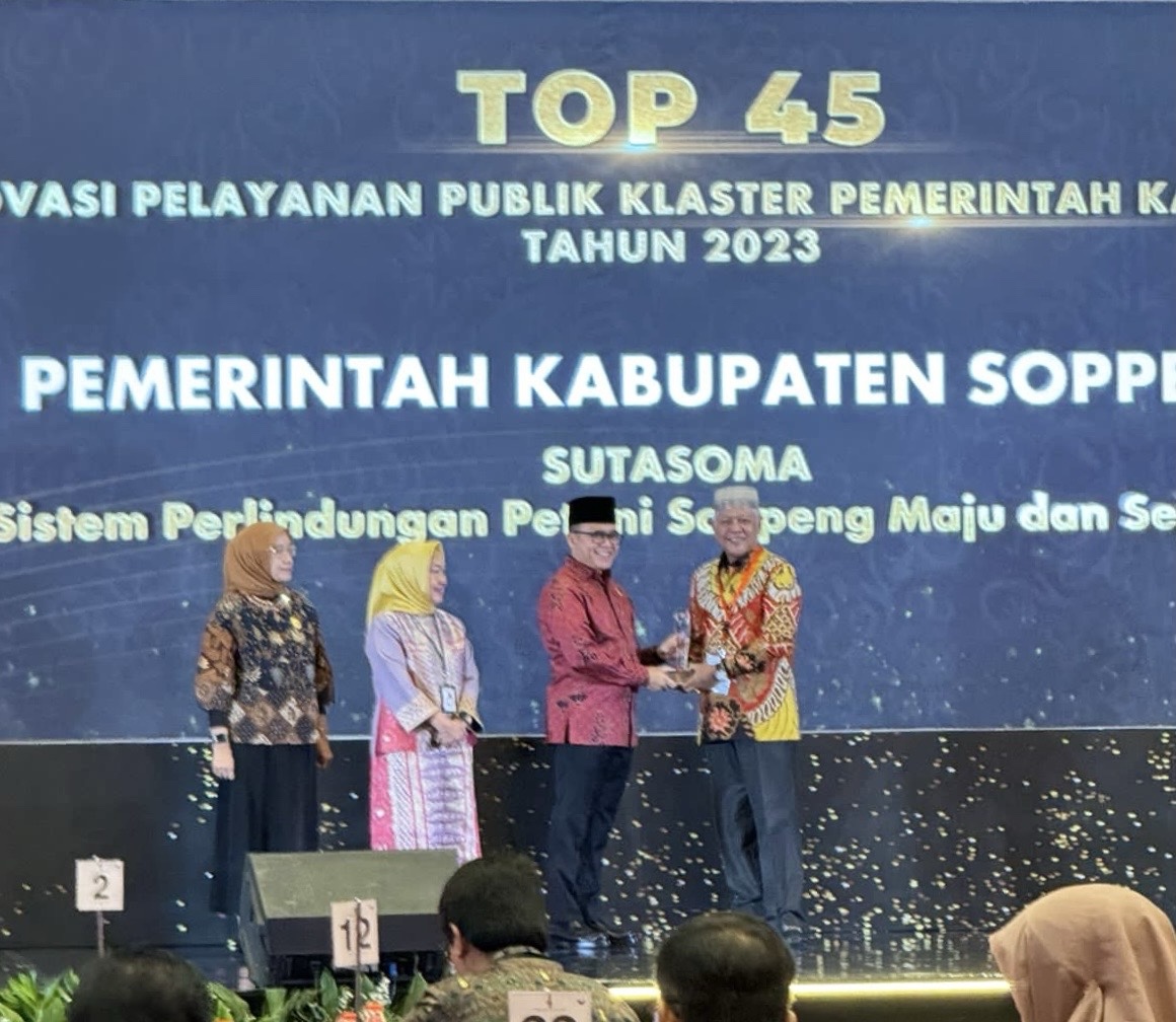 Melalui Program SUTASOMA, Pemkab Soppeng Berhasil Menempati TOP 45 Inovasi Tertinggi Tingkat Nasional