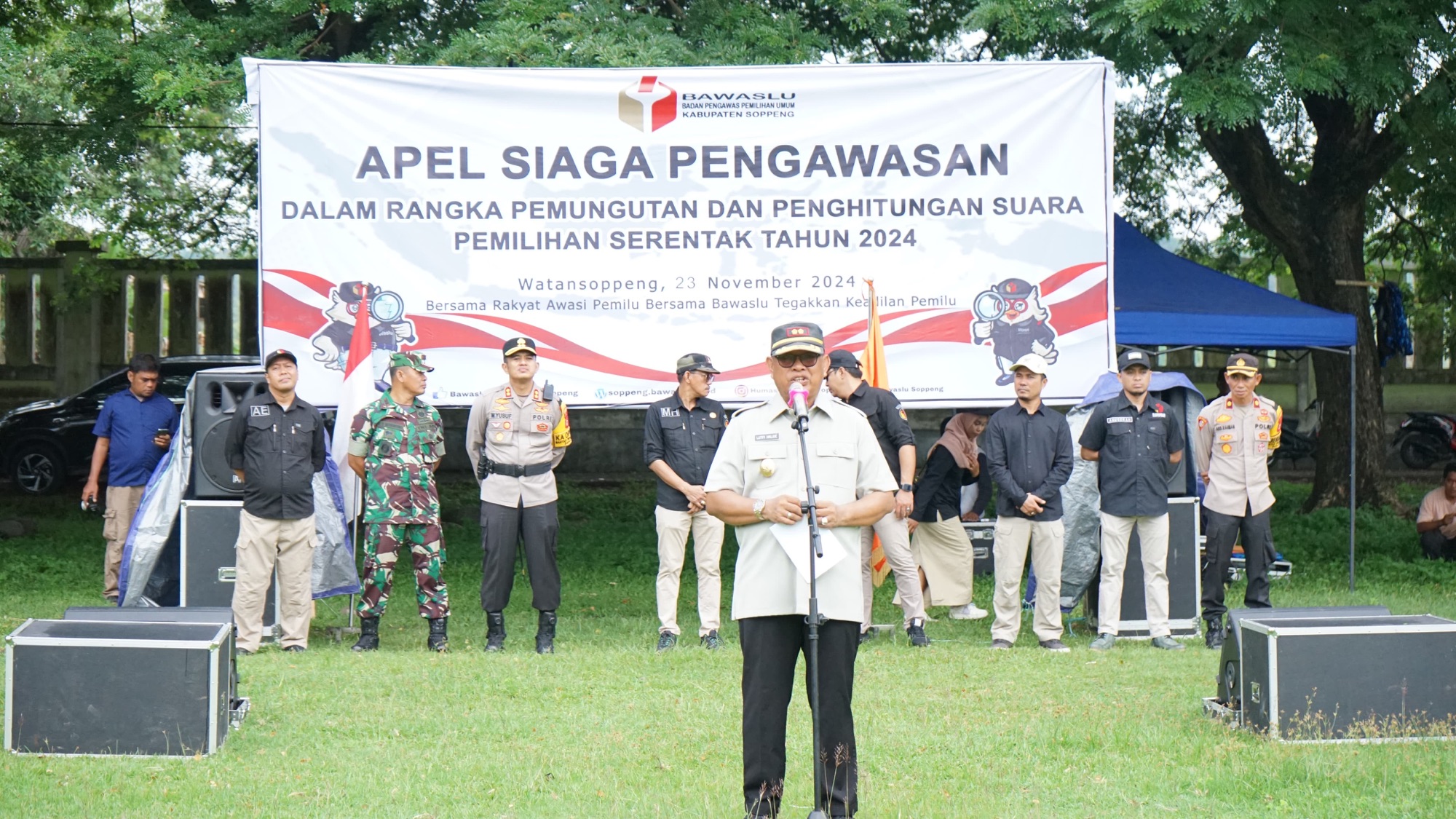 Wabup Soppeng Pimpin Apel Siaga Pengawasan Pemungutan dan Perhitungan Suara Pilkada dan Pilgub Tahun 2024