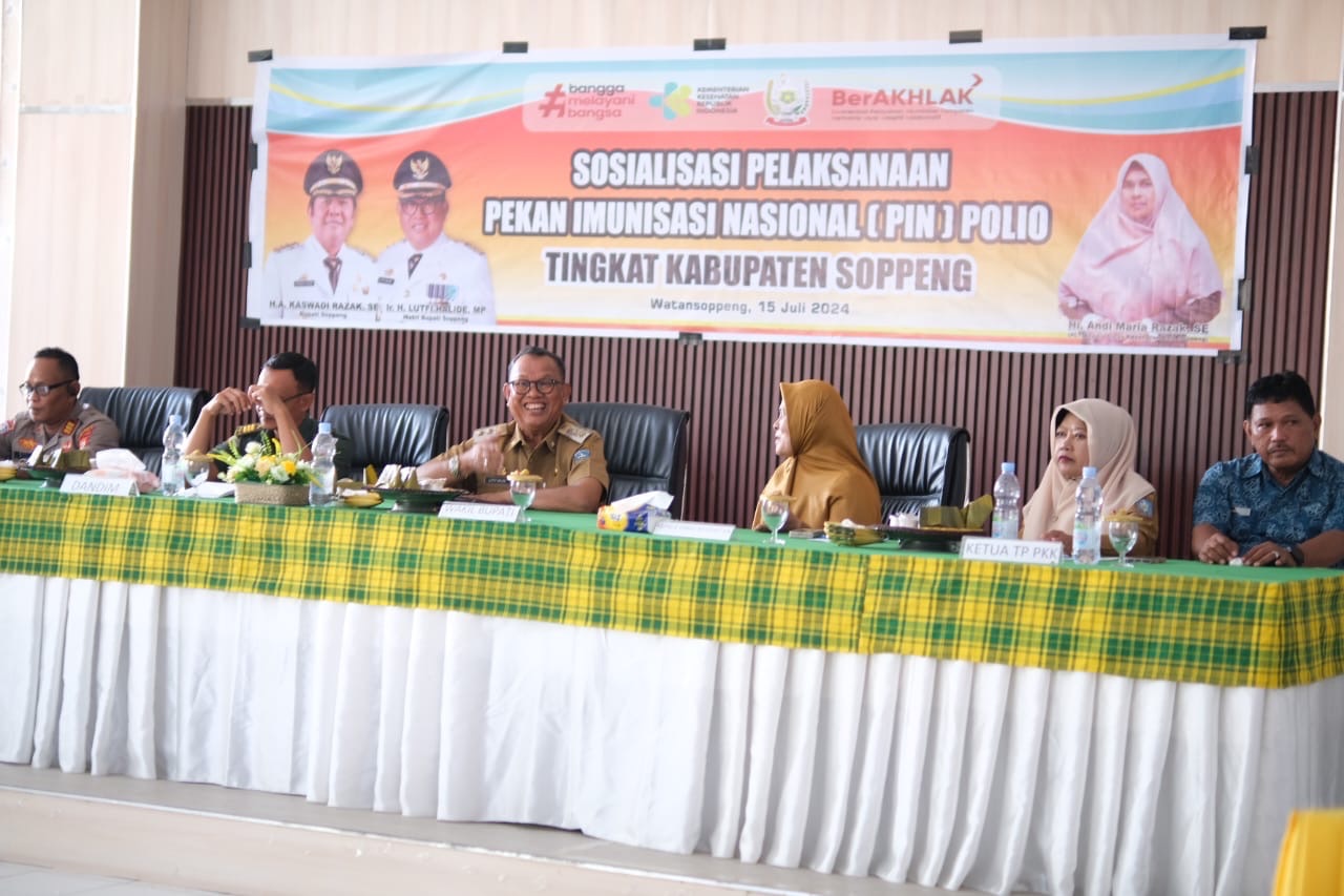 Dinkes Kab.Soppeng Gelar Sosialisasi Pekan Imunisasi Nasional Lintas Sektor dan Lintas Program Pencegahan (KLB) Polio