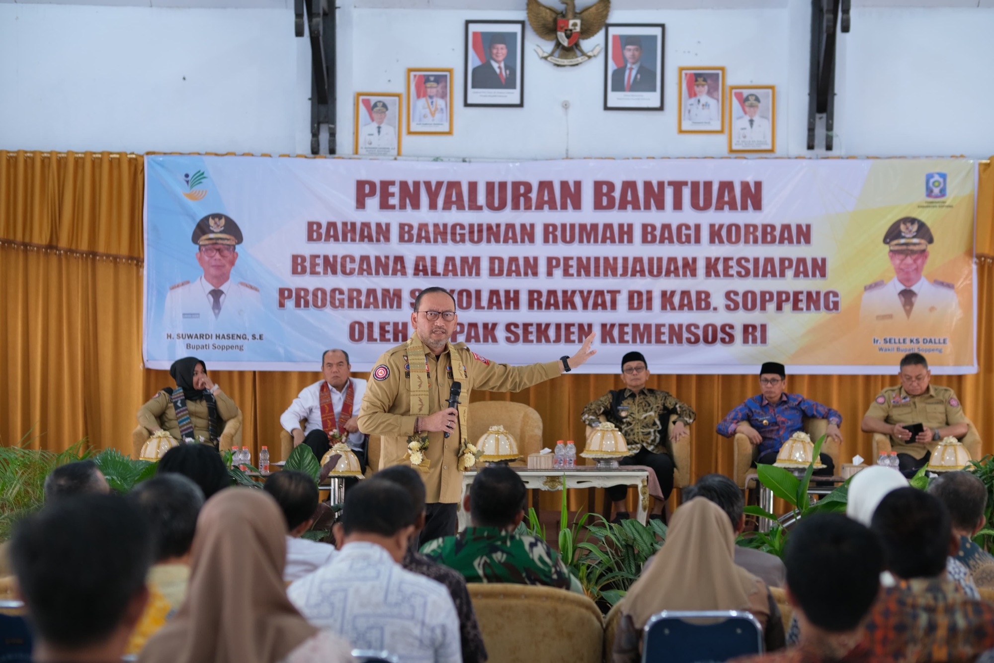Bupati Soppeng Menerima Kunjungan dan Laporkan Langsung Bantuan BBR ke Sekjen Kemensos RI