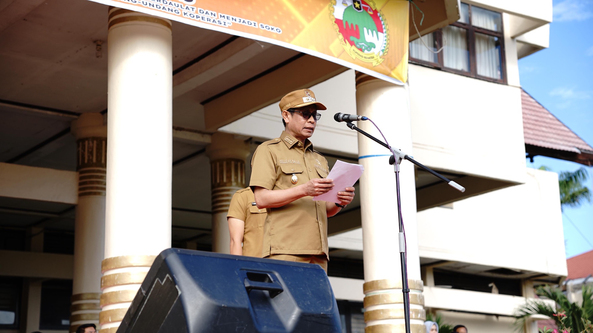 Wabup Soppeng Bacakan Sambutan Menteri Koperasi dan UKM RI Pada Upacara Harkopnas ke-78