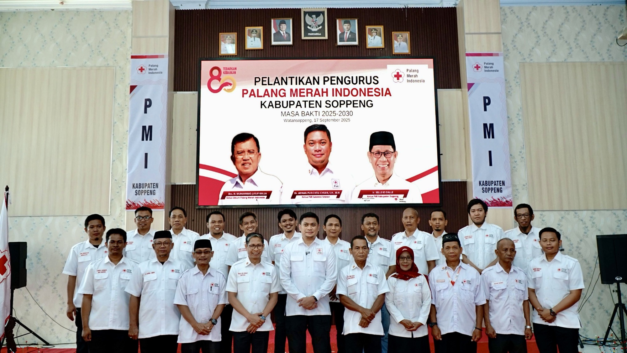 Pengurus PMI Soppeng Periode 2025–2030 Dilantik Langsung Oleh Ketua PMI Sulsel Adnan Purichta Ichsan
