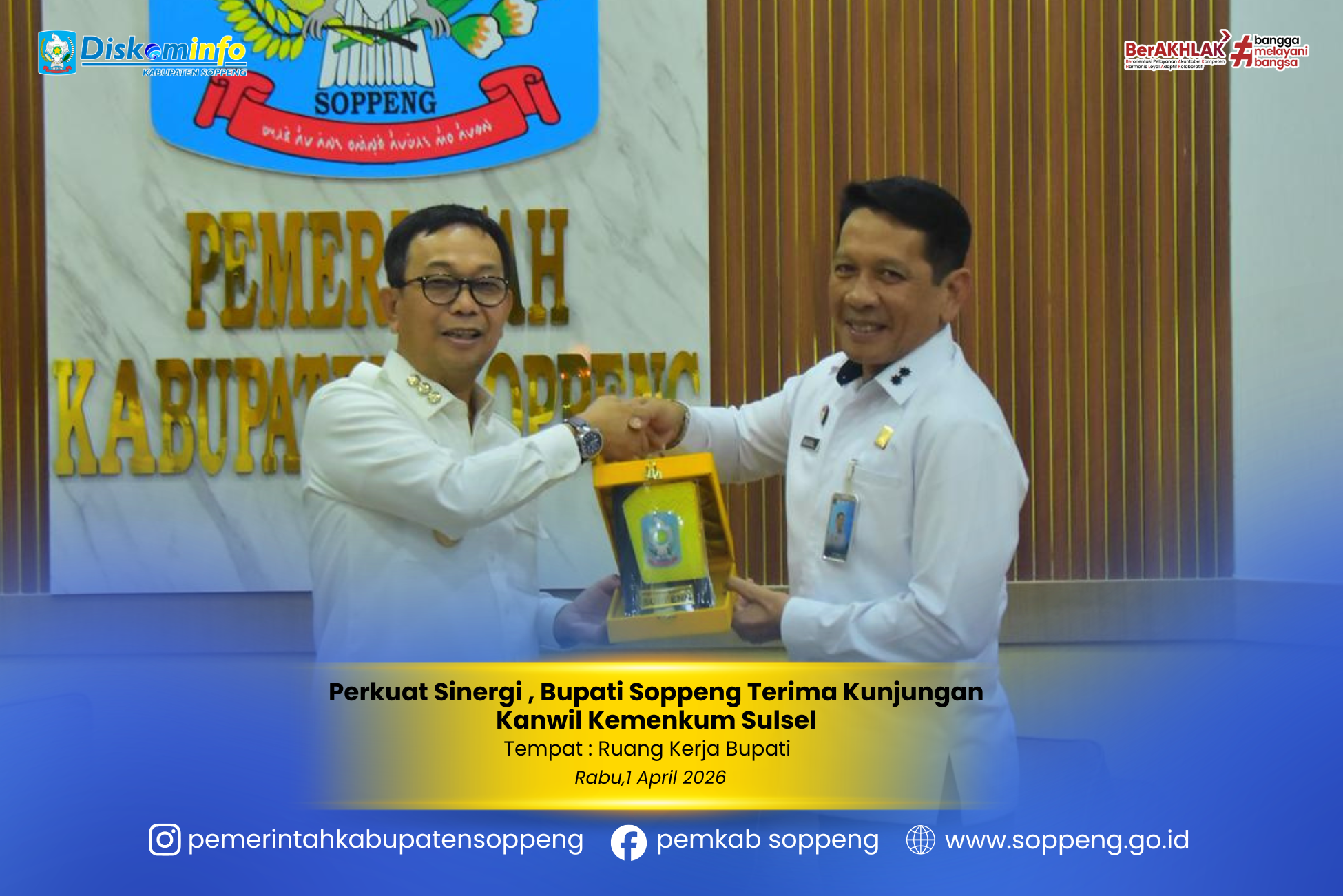 Perkuat Sinergi, Bupati Soppeng Terima Kunjungan Kanwil Kemenkum Sulsel