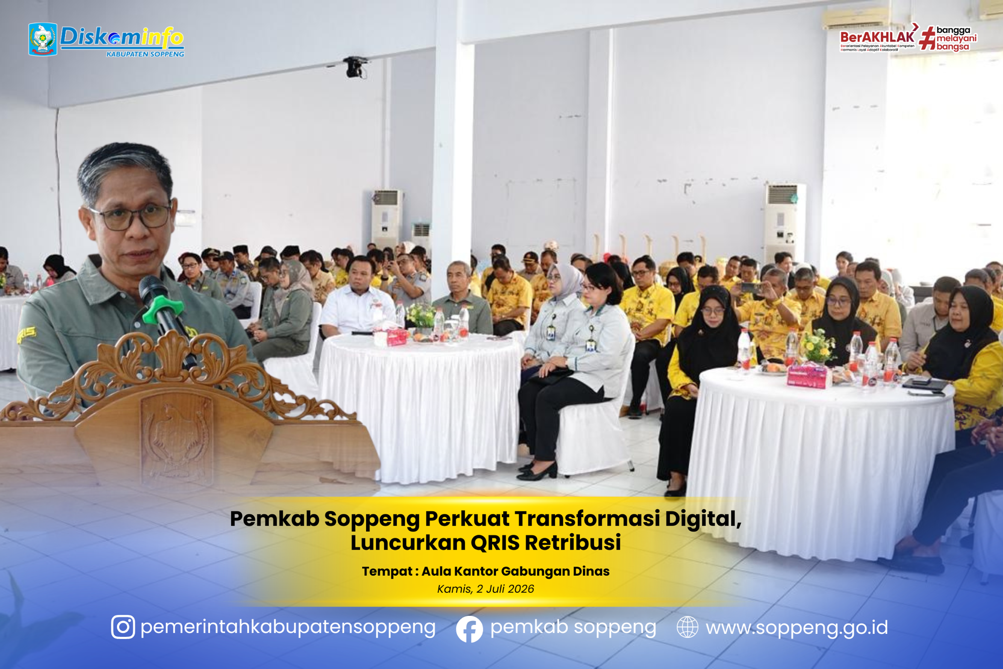 Pemkab Soppeng Perkuat Transformasi Digital, Luncurkan QRIS Retribusi