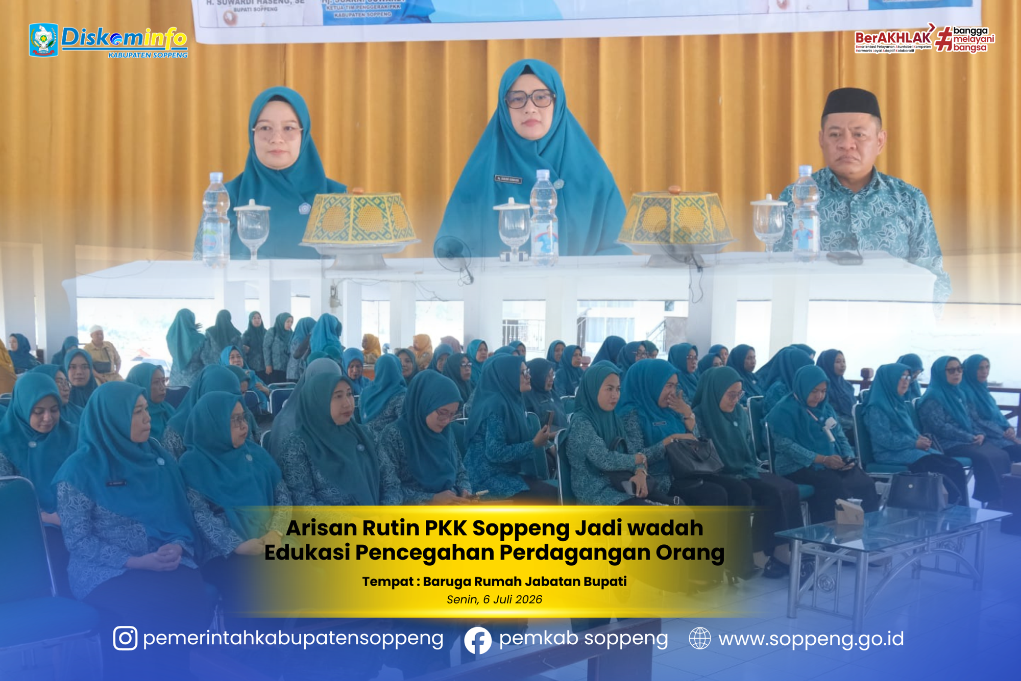 Arisan Rutin PKK Soppeng Jadi Wadah Edukasi Pencegahan Perdagangan Orang