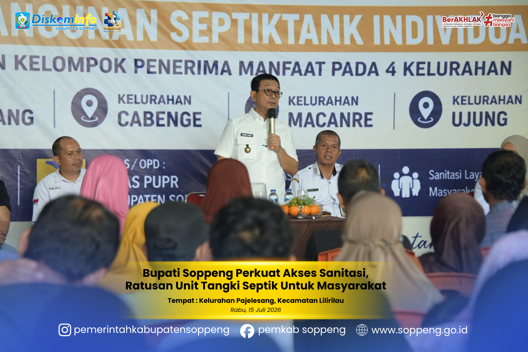 Bupati Soppeng Perkuat Akses Sanitasi, Ratusan Unit Tangki Septik Untuk Masyarakat