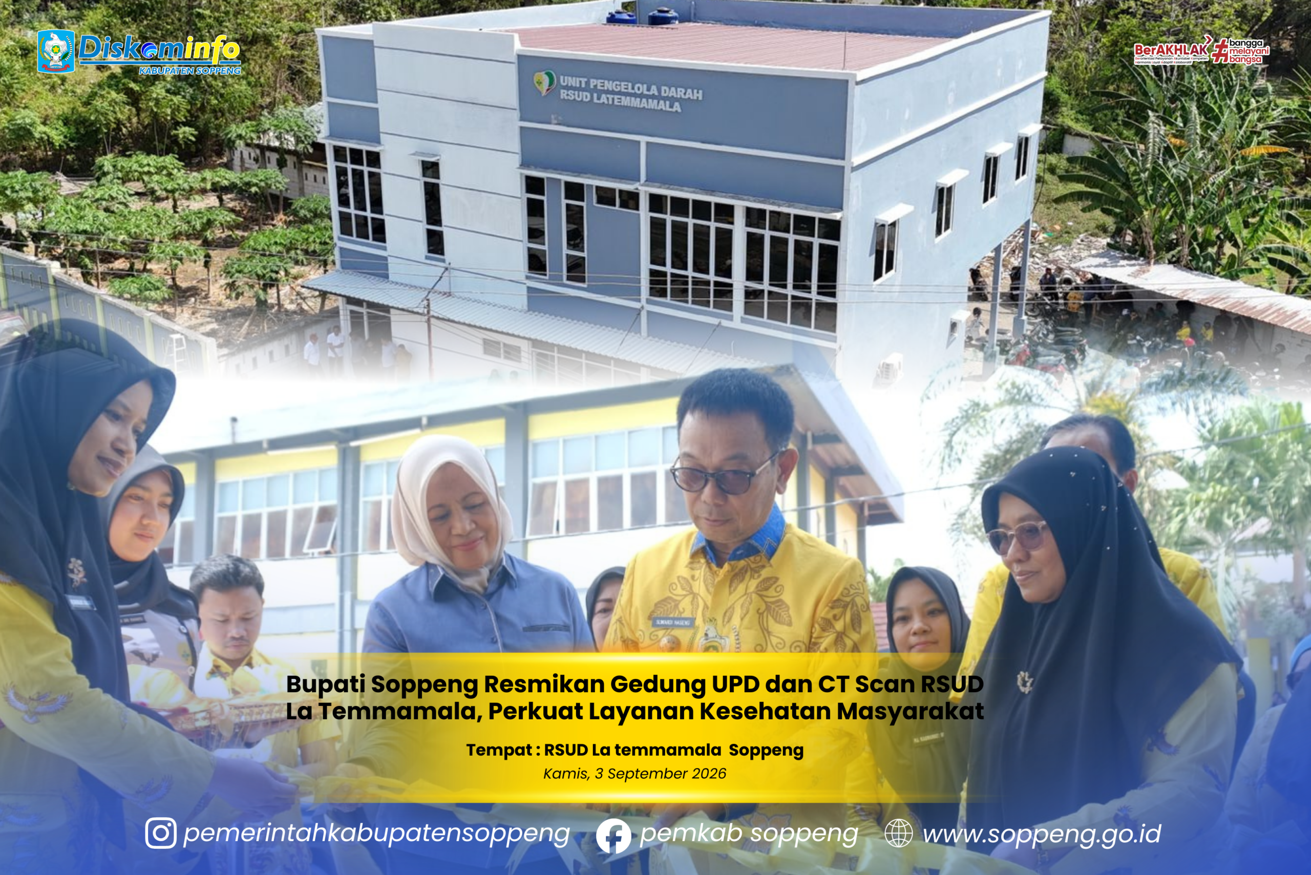 Bupati Soppeng Resmikan Gedung UPD dan CT Scan RSUD La Temmamala, Perkuat Layanan Kesehatan Masyarakat