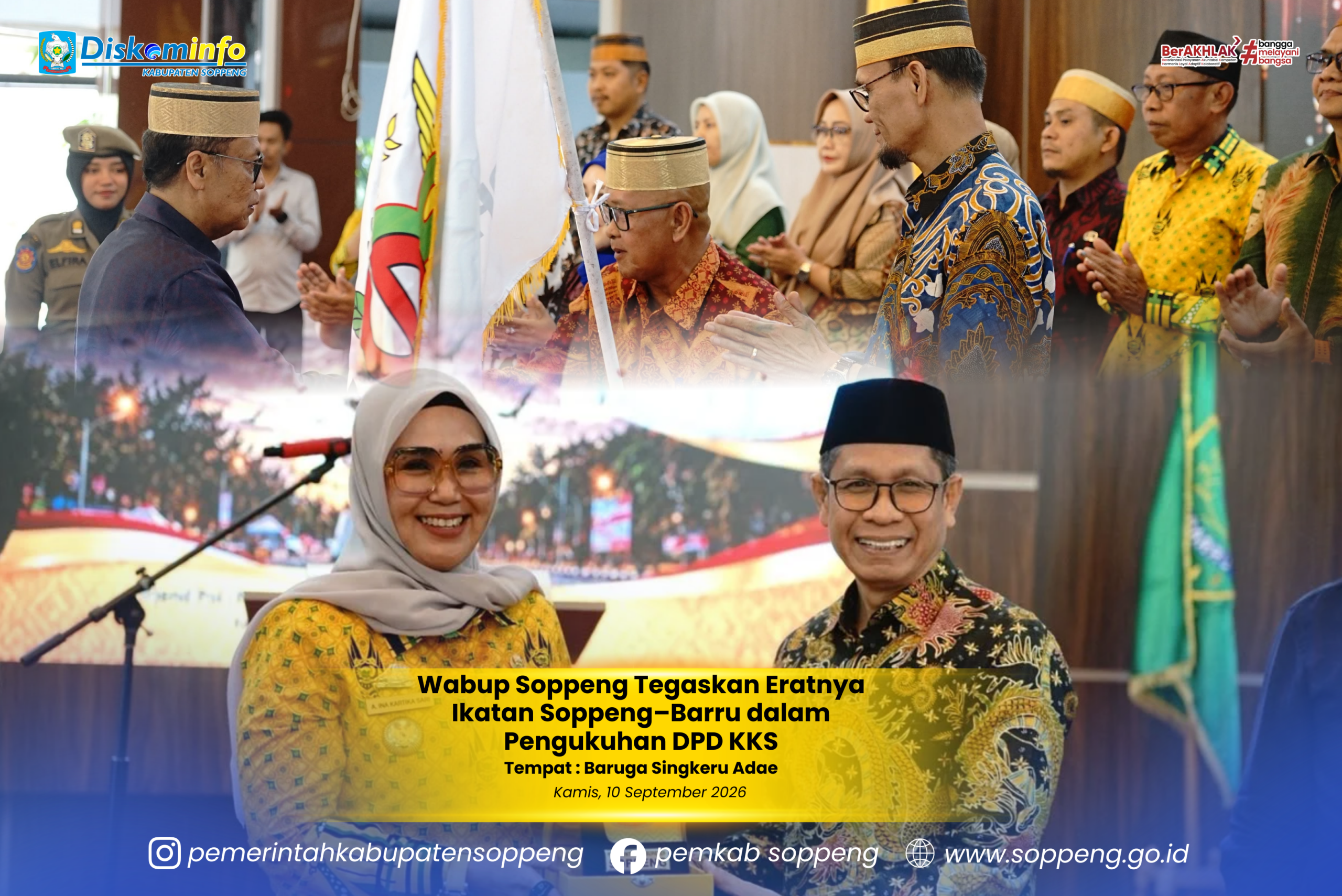 Wabup Soppeng Tegaskan Eratnya Ikatan Soppeng–Barru dalam Pengukuhan DPD KKS
