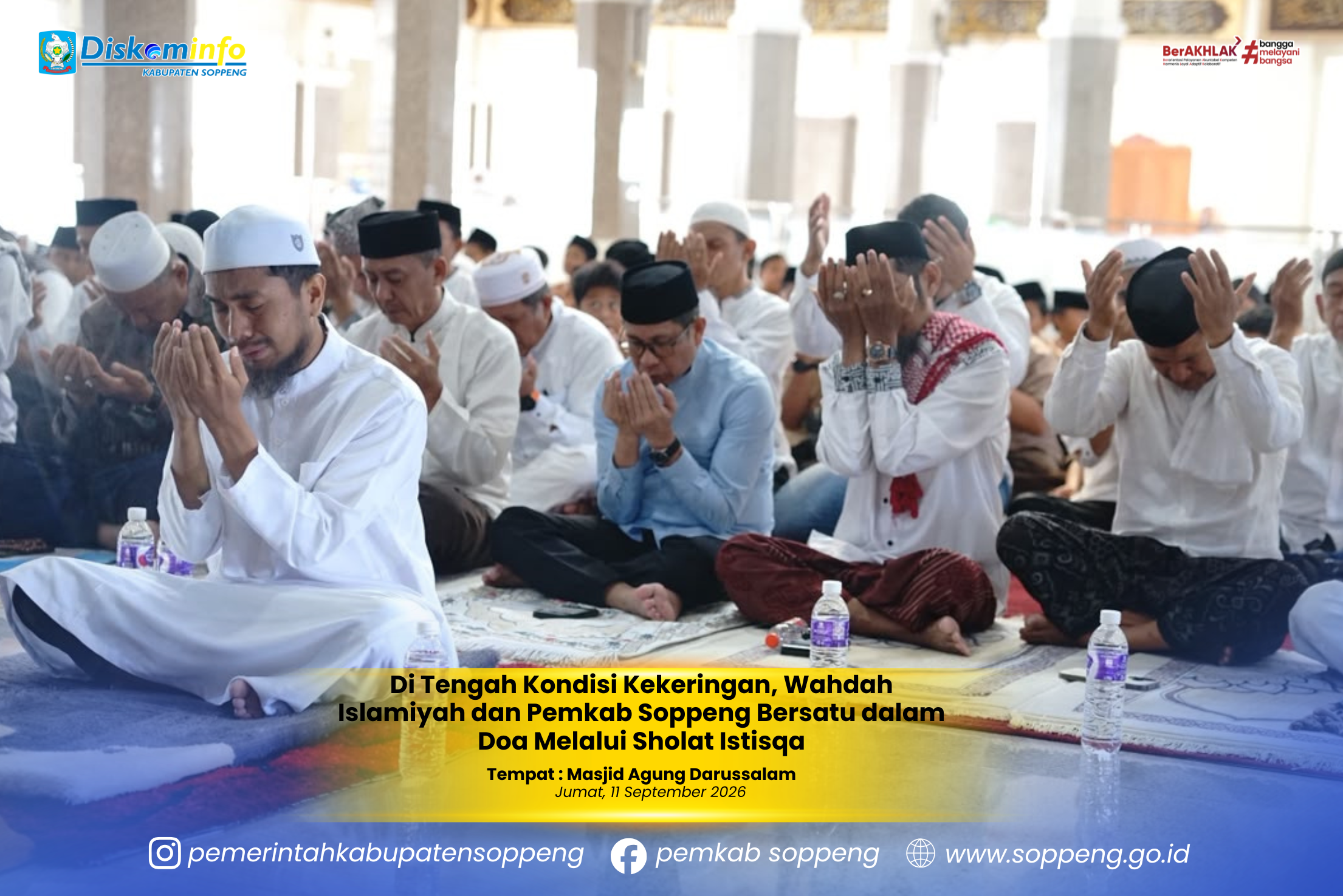 Di Tengah Kondisi Kekeringan, Wahdah Islamiyah dan Pemkab Soppeng Bersatu dalam Doa Melalui Sholat Istisqa