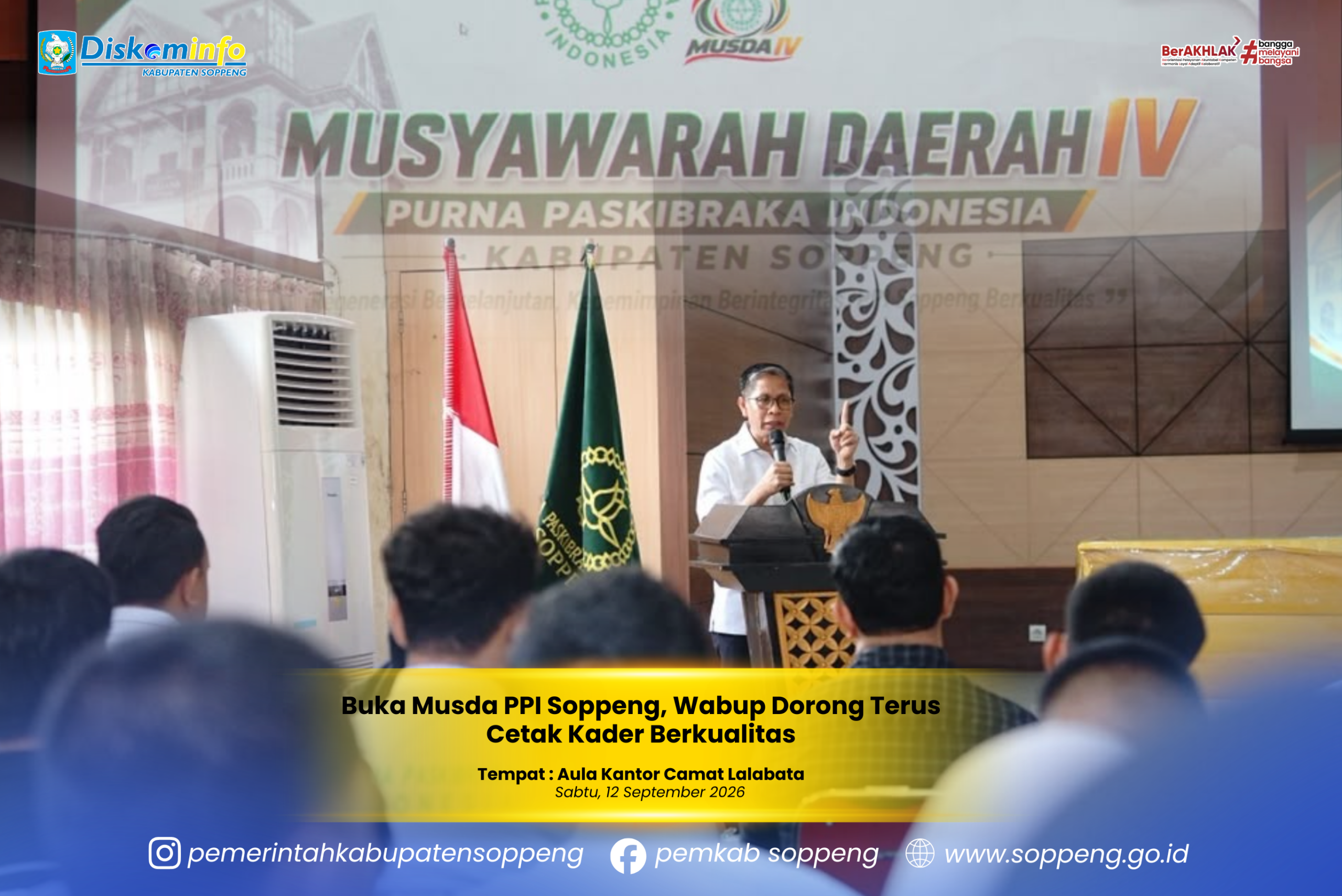 Buka Musda PPI Soppeng, Wabup Dorong Terus Cetak Kader Berkualitas
